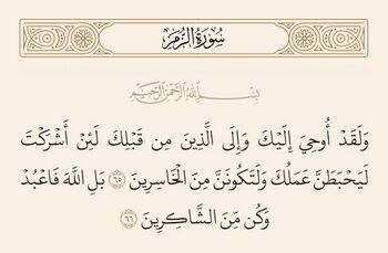 آیات ۶۵ و ۶۶ زمر و غدیر